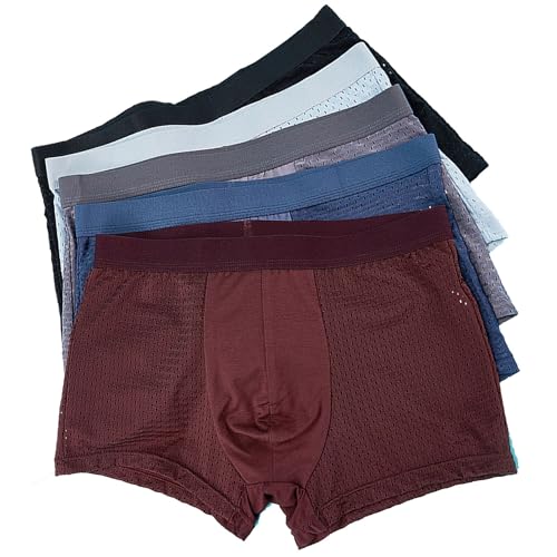 40-150kg Plus Size Mesh Atmungsaktive Sommerseide Herren Boxershorts Unterwäsche Weiche Unterhose For Ältere Menschen Mittleren Alters Höschen(9XL) von Generic