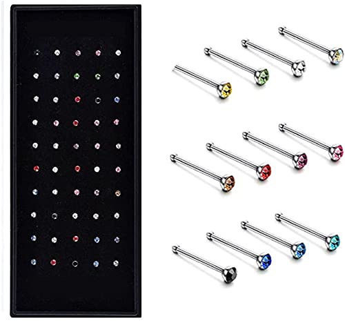 40 Stück Nase, Ohr, Lippe, Stud, Tragus, Nase, Ohr, Kristall, Ohrstecker, ideal für Ohren, Nase oder Lippen von Generic