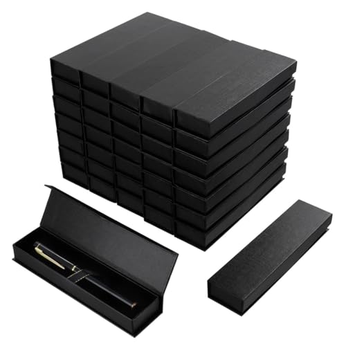 40 Stück schwarze Stift-Geschenkboxen mit Magnetverschluss, Kisseneinsätze für Kugelschreiber, Kartonverpackung für Füllfederhalter-Sammlung, ideal zum Verschenken, Papier, kein Edelstein von Generic