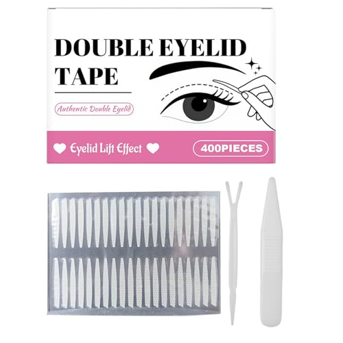 400pcs Eyelid Tape - Augenlid -Hubstreifen Mit Pinzetten Und Y -Riebene | Unsichtbare Doppel Augen Deckel Make Up Aufkleber | Lang Anhaltende Klebstoff-Augenformung Für Schwere Schliefende Unglei von Generic