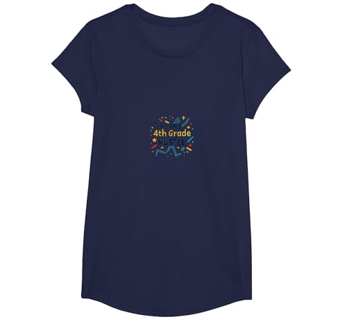 4er und 4. Klasse Hustle T-Shirt, Girls, Marineblau, XS 4er und 4. Klasse Hustle T-Shirt, Girls, Marineblau, XS von Generic