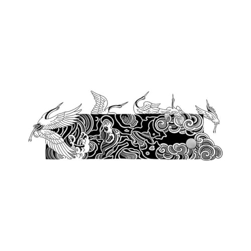 5 PCS Temporary Tattoos Kranichplatte Retro-Armband Tattoo-Aufkleber Herren Kräutersaft Wasserdicht Langlebige Nicht Reflektierende Tattoo-Aufkleber von Generic