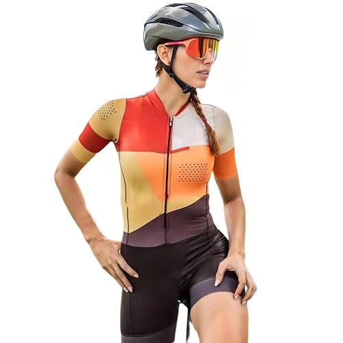 5 Stile Damen Radanzug Triathlon Racing Team Jersey Einteiler Jumpsuit Kurzarm Eng Radanzug Gel-Pad XS-3XL, 5, L 5 Stile Damen Radanzug Triathlon Racing Team Jersey Einteiler Jumpsuit Kurzarm Eng Radanzug Gel-Pad XS-3XL, 5, L von Generic