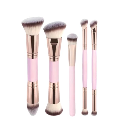 5 Stück Pinselset Makeup, Professionelles Foundation Make up Pinsel Set, Premium Puderpinsel, Lidschatten Blush, Schminkpinsel Set, Pudercreme Puder, Eyeshadow Schmink Pinsel (1Set) von Generic