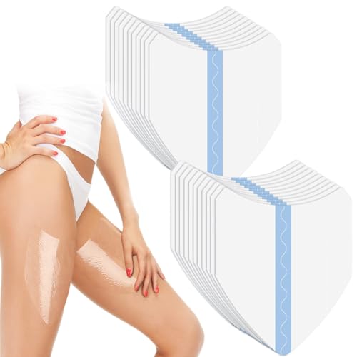 50 Stück Oberschenkel Reiben Schutz,15 x 12cm Anti-Reibungs-Aufkleber Aus Pu-Folie,Transparente, Unsichtbare Oberschenkel-Fersenaufkleber,Wasserdichte Friction-Control Patches von Generic