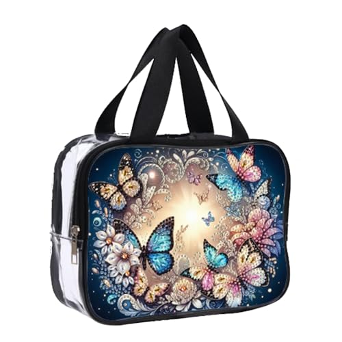 5D DIY Diamantmalerei Kreative Strass-Handtasche mit Reißverschluss, Kristall-Strass Kosmetiktasche, Diamantpunkt Aufbewahrungstasche für Alltag und Reisen, Geldbörse, Make-up Schultertasche von Generic