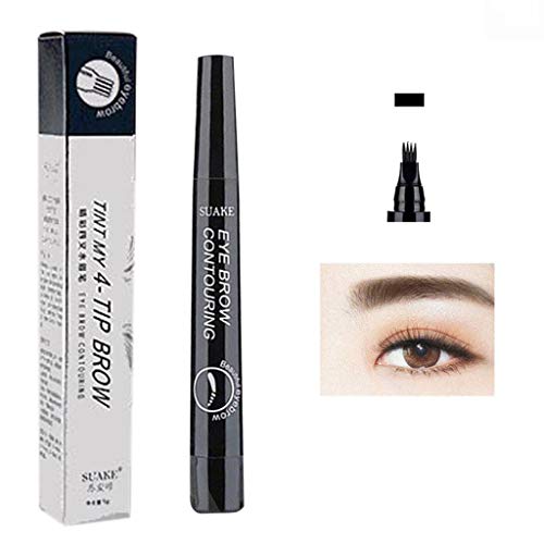 5ml Gabel Augenbraue wasserdichte Augenbraue Long Pen dauerhafte Augenbraue Bleistift Augenbrauen Farbe Blond (Black, 5ML) von Generic