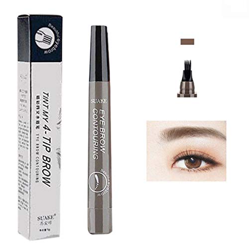 5ml Gabel Augenbraue wasserdichte Augenbraue Long Pen dauerhafte Augenbraue Bleistift Augenbrauen Farbe Blond (Grey brown, 5ML) von Generic