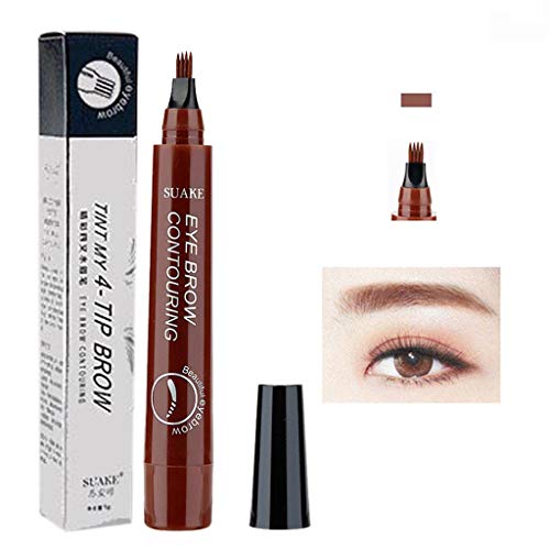 5ml Gabel Augenbraue wasserdichte Augenbraue Long Pen dauerhafte Augenbraue Bleistift Augenbrauen Farbe Blond (Red brown, 5ML) von Generic