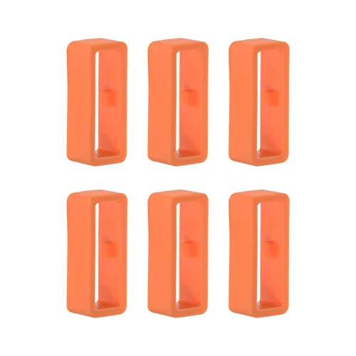 6 Stück Fenix 6 Verschlussring Kompatibel mit Garmin Fenix 6/6 Pro/6 Sapphire Uhrenarmband Schlaufe 22mm Silikon Armbanduhr Schlaufe (Orange) von Generic
