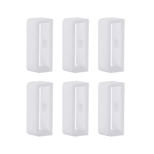 6 Stück Verschlussring Kompatibel mit Fitbit Versa 3/ Versa 4/ Sense/Sense 2 Uhrenarmband Schlaufe 20mm Armbanduhr Schlaufe Silikon Uhrenarmband Halterschlaufe (Weiß) von Generic