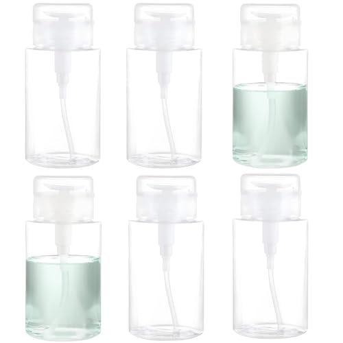 6 transparente Kunststoff-Pumpflaschen mit Verschlusskappen, nachfüllbare Spender für Make-up-Entferner, Toner, Nagellackentferner und Lotion von Generic