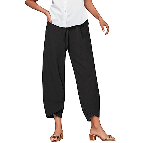 7/8 Leinenhose Damen Sommer Boho Strandhose Leichte Baggy Stoffhose Einfarbig Leinen Freizeithose Atmungsaktiv Yogahose Haremshose Sommerhose Streetwear 7/8 Leinenhose Damen Sommer Boho Strandhose Leichte Baggy Stoffhose Einfarbig Leinen Freizeithose Atmungsaktiv Yogahose Haremshose Sommerhose Streetwear von Generic