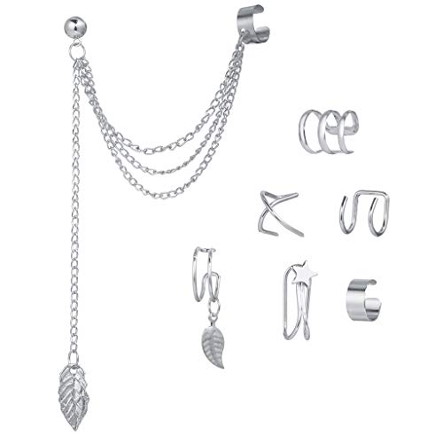 7 Stück Ohrmanschette Fake Lip Helix Knorpel Clip On Wrap Ohrringe Nicht Piercing Ohrring 7 Stück Ohrmanschette Fake Lip Helix Knorpel Clip On Wrap Ohrringe Nicht Piercing Ohrring von Generic