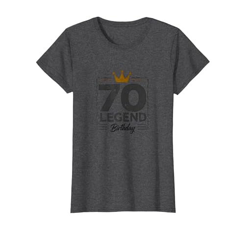 70. Geburtstag Legende Geschenk für Männer Meilenstein Feier T-Shirt, Damen, Anthrazit Meliert, XS 70. Geburtstag Legende Geschenk für Männer Meilenstein Feier T-Shirt, Damen, Anthrazit Meliert, XS von Generic