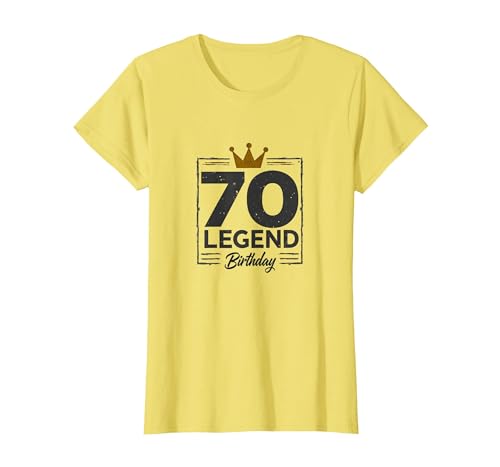 70. Geburtstag Legende Geschenk für Männer Meilenstein Feier T-Shirt, Damen, Gelb, XS 70. Geburtstag Legende Geschenk für Männer Meilenstein Feier T-Shirt, Damen, Gelb, XS von Generic