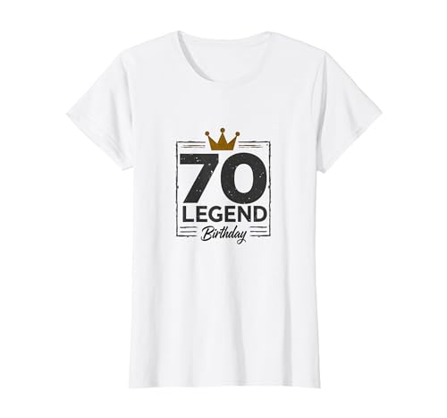 70. Geburtstag Legende Geschenk für Männer Meilenstein Feier T-Shirt, Damen, Weiß, XS 70. Geburtstag Legende Geschenk für Männer Meilenstein Feier T-Shirt, Damen, Weiß, XS von Generic