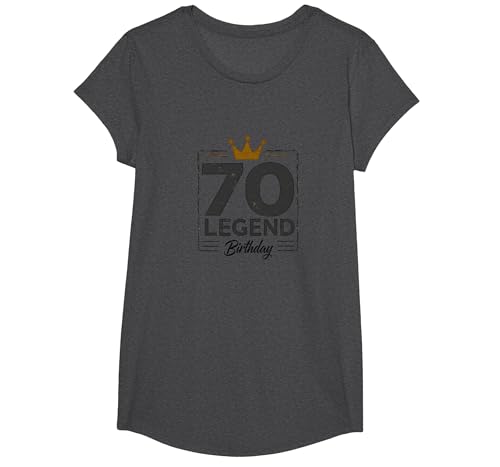 70. Geburtstag Legende Geschenk für Männer Meilenstein Feier T-Shirt, Girls, Anthrazit Meliert, XS 70. Geburtstag Legende Geschenk für Männer Meilenstein Feier T-Shirt, Girls, Anthrazit Meliert, XS von Generic