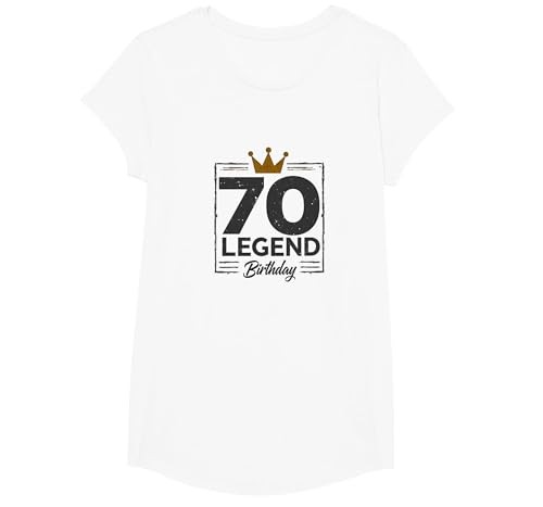 70. Geburtstag Legende Geschenk für Männer Meilenstein Feier T-Shirt, Girls, Weiß, XS 70. Geburtstag Legende Geschenk für Männer Meilenstein Feier T-Shirt, Girls, Weiß, XS von Generic