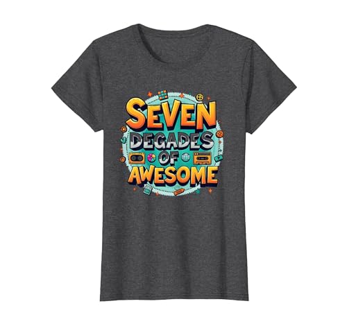 70. Geburtstag Sieben Jahrzehnte voller Geniessen für Männer T-Shirt, Damen, Anthrazit Meliert, XS 70. Geburtstag Sieben Jahrzehnte voller Geniessen für Männer T-Shirt, Damen, Anthrazit Meliert, XS von Generic