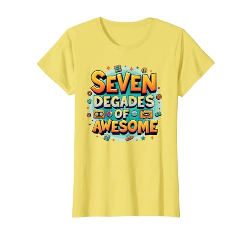70. Geburtstag Sieben Jahrzehnte voller Geniessen für Männer T-Shirt, Damen, Gelb, XS 70. Geburtstag Sieben Jahrzehnte voller Geniessen für Männer T-Shirt, Damen, Gelb, XS von Generic