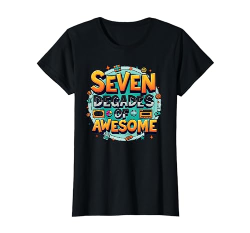 70. Geburtstag Sieben Jahrzehnte voller Geniessen für Männer T-Shirt, Damen, Schwarz, XS 70. Geburtstag Sieben Jahrzehnte voller Geniessen für Männer T-Shirt, Damen, Schwarz, XS von Generic