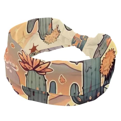 752 Stirnbänder für Damen, rutschfest, elastisch, Sport-Haarbänder für Damen, weiches Stoff-Stirnband für Workout, Yoga, modisches Haarzubehör, ästhetische Landschaft, 1 Stück von Generic