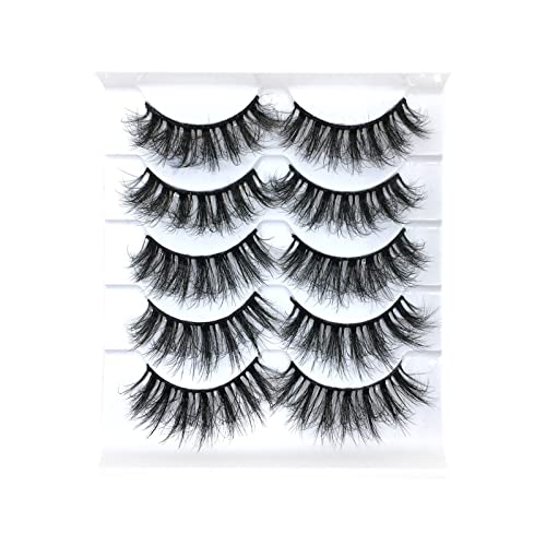 8D Multipack Lashes Faux Mink Lashes Pack Wimpern 10 falsche Paare Volumen Luxus Wispy Eyelashes Dramatic Eyeliner Pinsel Geknickt (K, One Size) von Generic