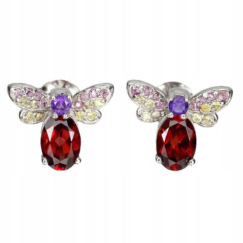 925 Biene Ohrringe Fein Granat Amethyst 3 von Generic