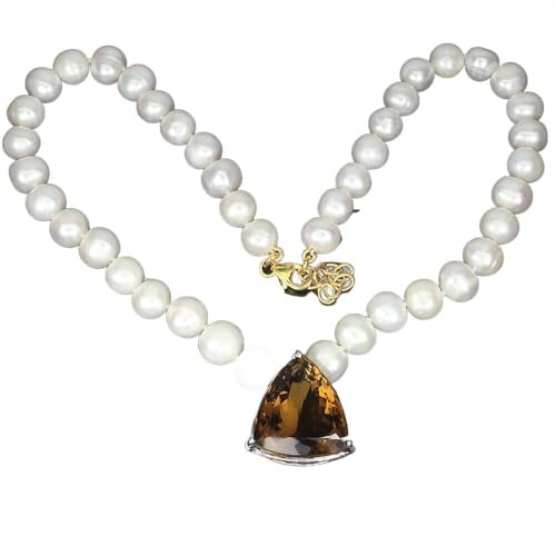925 Halskette Naturperlen Citrin schön von Generic