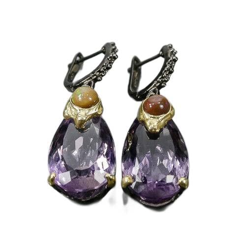 925 Künstlerische Ohrringe 39ct Amethyst Opal 2 von Generic