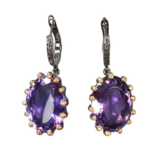 925 Künstlerische Silber Ohrringe 60ct Amethyst 2 von Generic