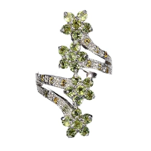 925 Ring Blume Natur Saphir Songea olivine r 14, Single 925 Ring Blume Natur Saphir Songea olivine r 14, Single von Generic