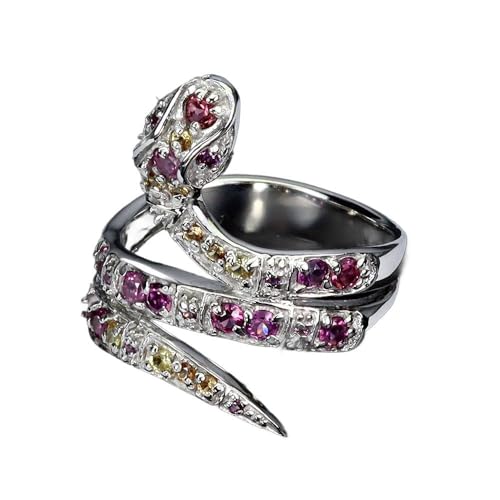 925 Ring Natur Granate Rhodolith Saphir Songea r 19 Schlange, Single 925 Ring Natur Granate Rhodolith Saphir Songea r 19 Schlange, Single von Generic