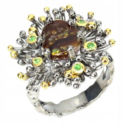 925 Ring Silber Feuerlachat Diopside r 16, Single 925 Ring Silber Feuerlachat Diopside r 16, Single von Generic