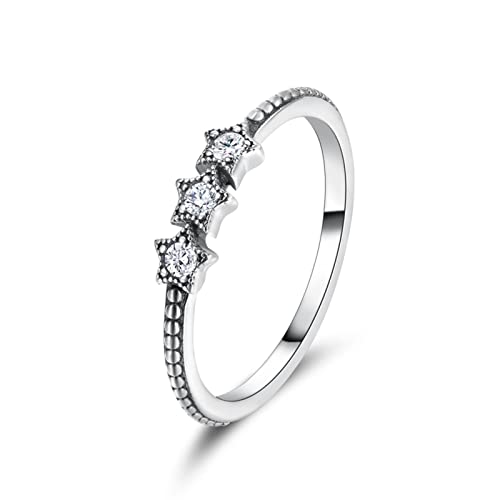 925 Silber Mode funkelnde Twinkle Star Meteor Fingerringe für Frauen Hochzeit Verlobungsring Schmuck von Generic