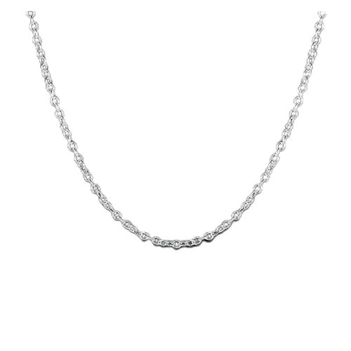 925 Silber Runde Kette Damen Halskette 45-60 cm Party Hochzeit Schmuck Weihnachten Geschenk Anhänger, Einheitsgröße, 45 cm, Achat von Generic