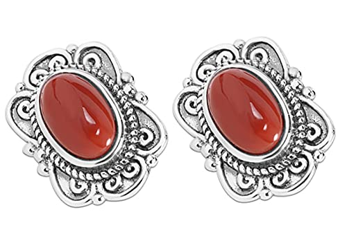 925 Silber Vintage Südroter Achat Damen Ohrringe, Schmuck geeignet für Damen Mädchen von Generic