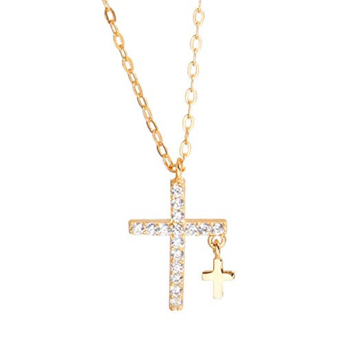 925 Silber Zirkon Kreuz Charm Halskette für Frauen Mädchen kreative Kette Anhänger elegante Hochzeit Schmuck Geschenk von Generic