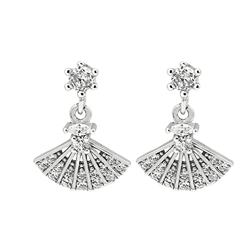 925 Silber einfache glänzende Kristall süße Regenschirm Zirkon Ohrringe Party Schmuck Mode-Accessoires von Generic