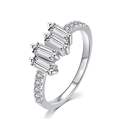 925 Silber schillernder transparenter Damenring Hochzeit Verlobung Statement Schmuck von Generic
