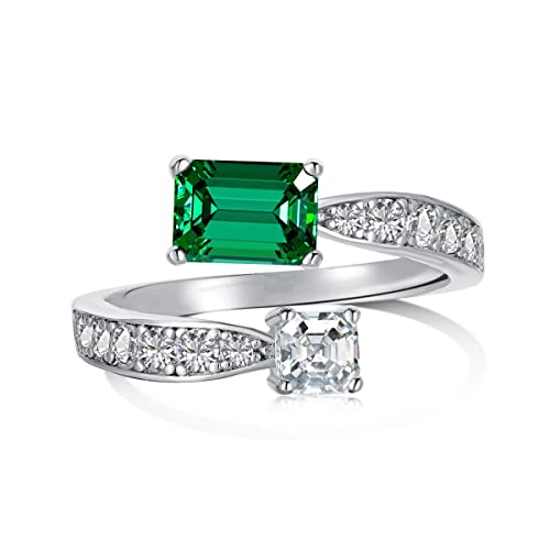 925 Sterling Silber 18K Vergoldung Damen Schmuck Verstellbar 5A CZ Zirkonia Verlobungsring von Generic