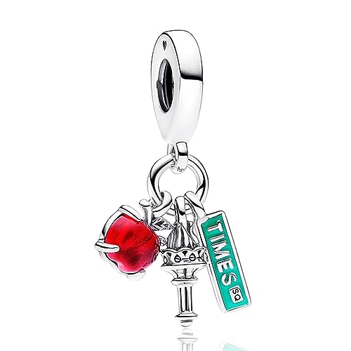 925 Sterling Silber Apple Fackel Straßenschilder 3-in-1 Anhänger Frauen Armband Anhänger Feiertagsgeschenke für Mutter Freund Frau Tochter von Generic