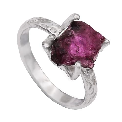 925 Sterling Silber Bandring Rosa Turmalin Edelstein Bandring Männer & Frauen Bandring Alle Größen Bandring Geschenkartikel Handarbeit Jewerly ISR588_66 (21.0) von Generic