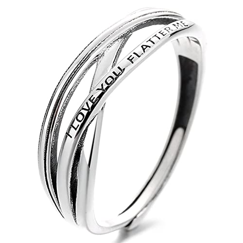 925 Sterling Silber Crossover Ring für Frauen Hochzeit Verlobungsringe Vintage personalisierte Geschenke zum Muttertag verstellbar von Generic