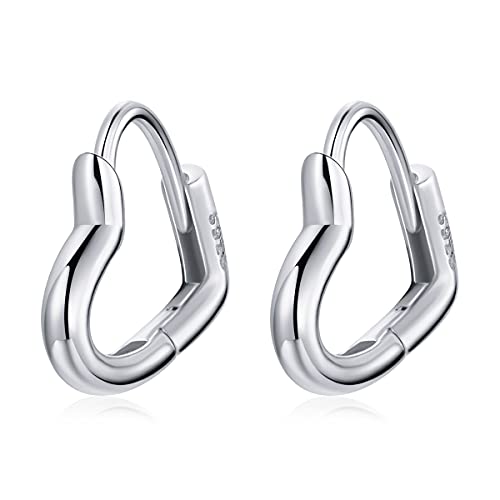 925 Sterling Silber Einfache Retro Metall Liebe Ohrringe Gold Herz Schnalle Ohrringe für Frauen Hochzeit Modeschmuck von Generic