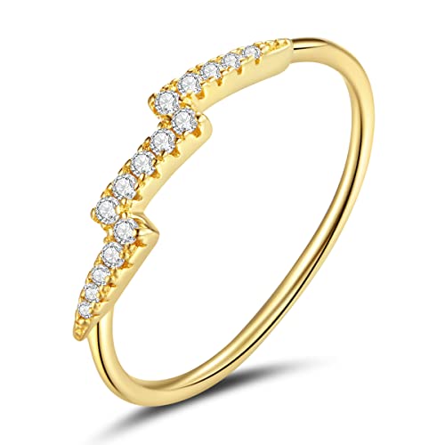 925 Sterling Silber Geometrie Ring Gold Silber Fingerring für Frauen Französischer Stil Ring Schmuck Verlobungsgeschenk von Generic