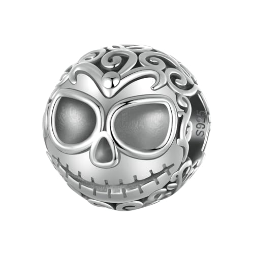 925 Sterling Silber Halloween Geisterschädel Charms Baumeln Perle Armband Halsketten Frauen Geburtstag von Generic