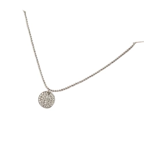 925 Sterling Silber Halskette AAA CZ Zirkonia Runde Charm Anhänger Halskette Für Frauen Kette Collares Kolye Choker Geschenk von Generic