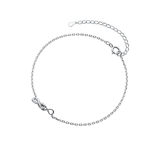 925 Sterling Silber Mode Süße Minimalistischen Unendliche CZ Fußkettchen Für Frauen Hochzeit Feine S925 Schmuck von Generic